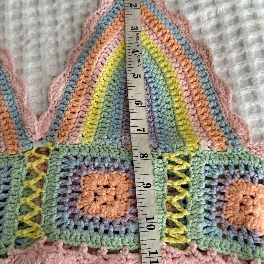 Multicolor Crochet Halter Top - Picture 3 of 6
